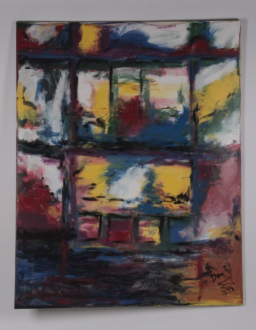 Contemporary abstract O/c, signed, unframed, 60"h (1 of 3)