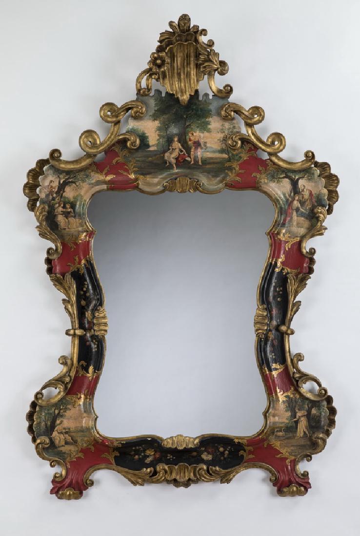 Neoclassical style paint decorated mirror (1 of 7)