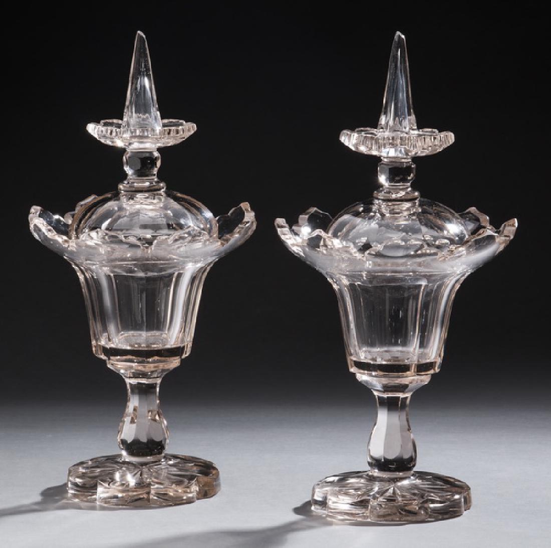 Pair of Victorian covered compotes, 14"h (1 of 2)