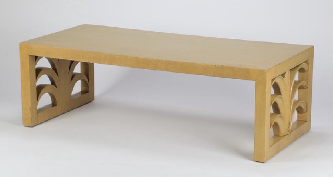 Robsjohn-Gibbings cocktail table, 1940, 48"l (1 of 3)