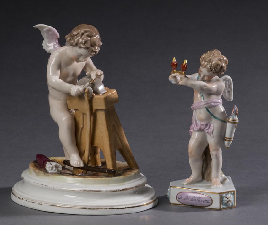 German porcelain putto figurines, including:Volkstedt (1 of 3)