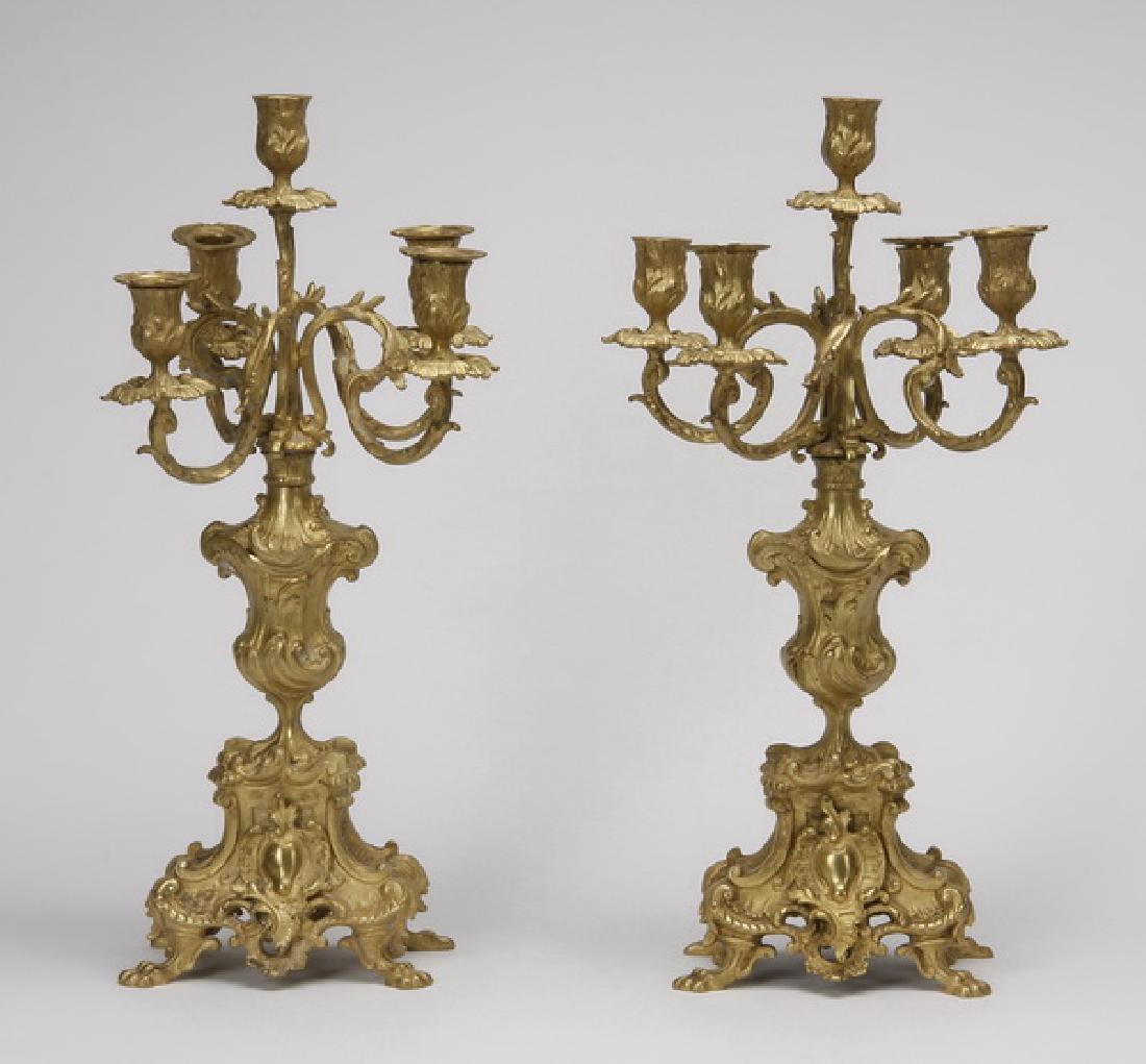 (2) 19th c. gilt bronze candelabra, 20"h (1 of 1)