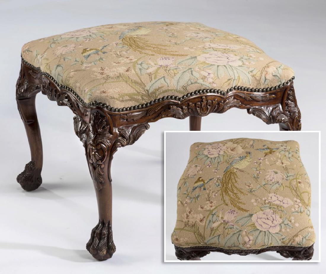 Louis XV style tabouret w/ Chinoiserie needlepoint (1 of 3)