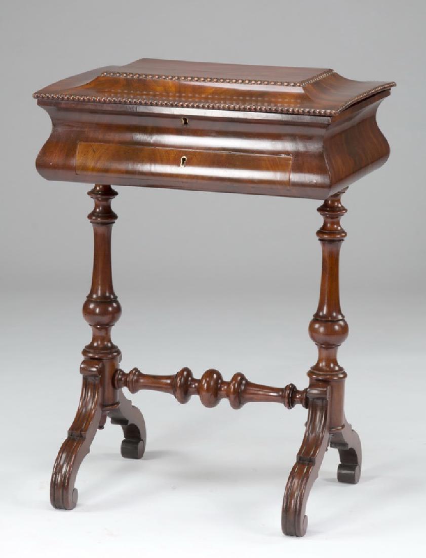 19th c. Regency mahogany sewing stand, 32"h (1 of 4)