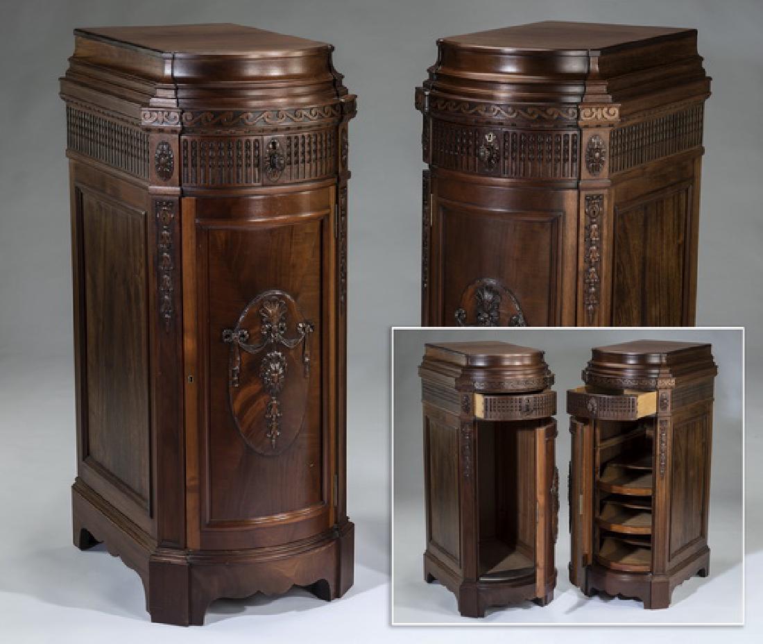 (2) Louis XVI style mahogany storage pedestals, 43"h (1 of 3)