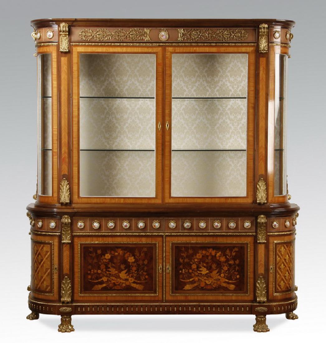 Italian marquetry inlaid bronze mounted vitrine (1 of 5)