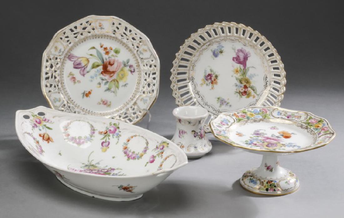 (5) Pieces of hand painted Dresden porcelain (1 of 7)