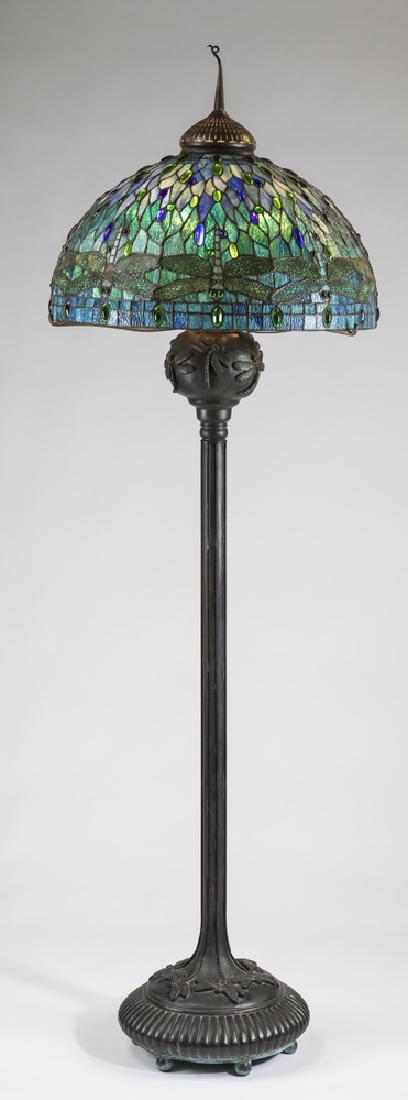 Tiffany style bronze dragonfly floor lamp, 80"h (1 of 3)