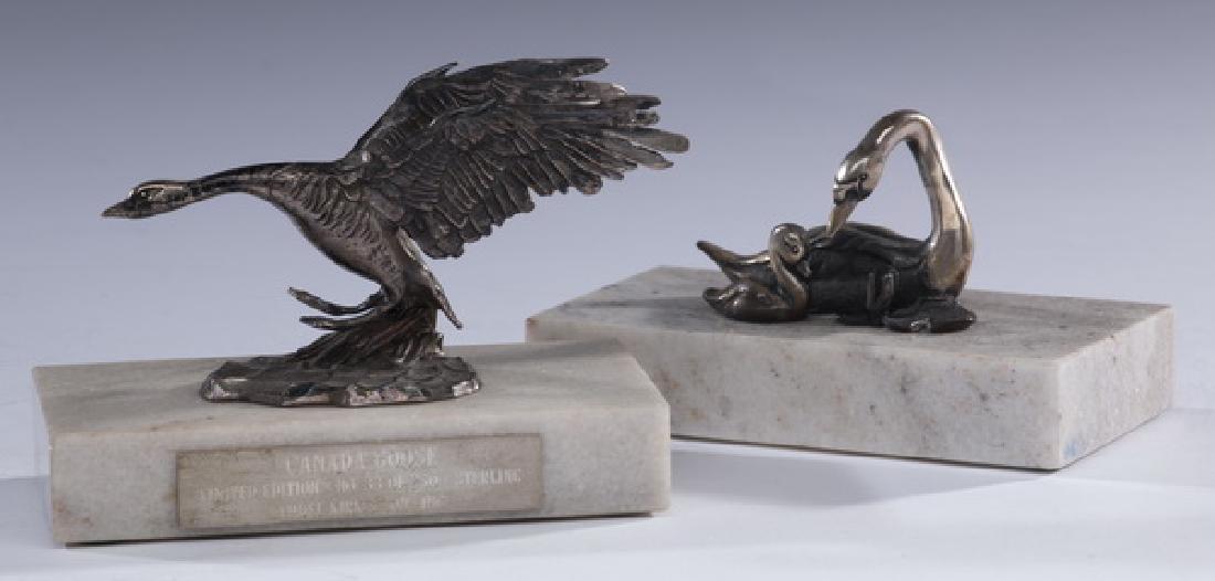 (2) S. Kirk & Son sterling bird miniatures, 2"h (1 of 3)