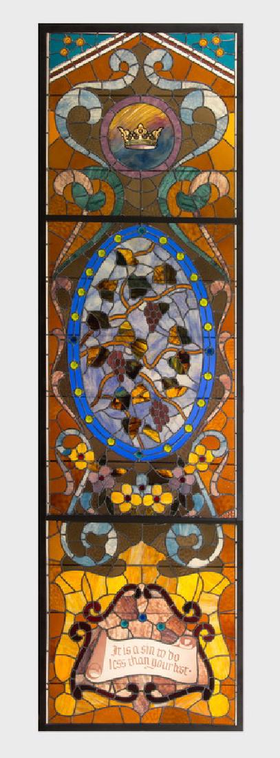 Custom crafted stained glass panel, 115"h (1 of 1)