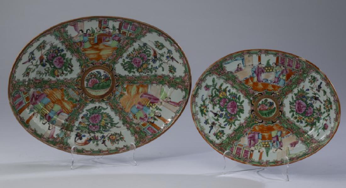 (2) Chinese export Rose Medallion oval platters (1 of 1)