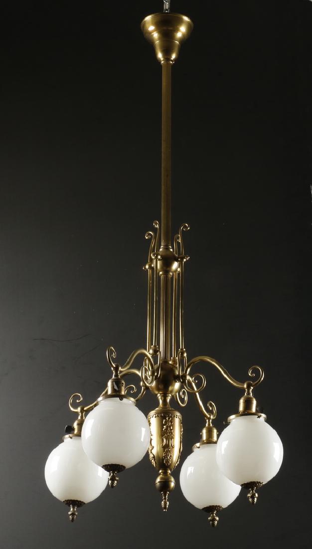 Early 20th c. American brass chandelier (1 of 1)