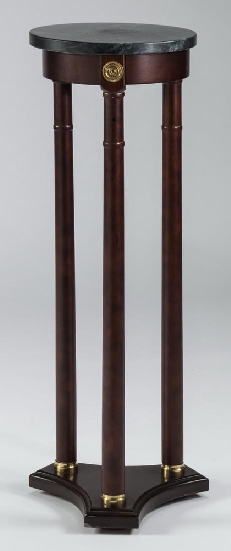 Empire style mahogany marble top gueridon, 33"h (1 of 2)