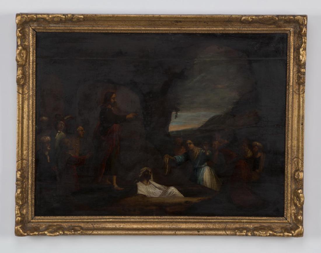 Late 18th c. O/panel depicting Lazarus raised (1 of 4)