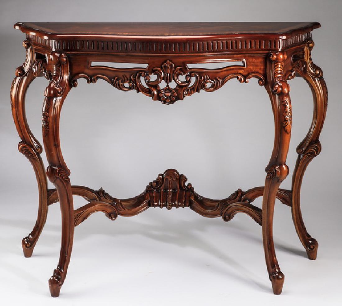 Rococo Revival style carved console table, 46"w (1 of 2)
