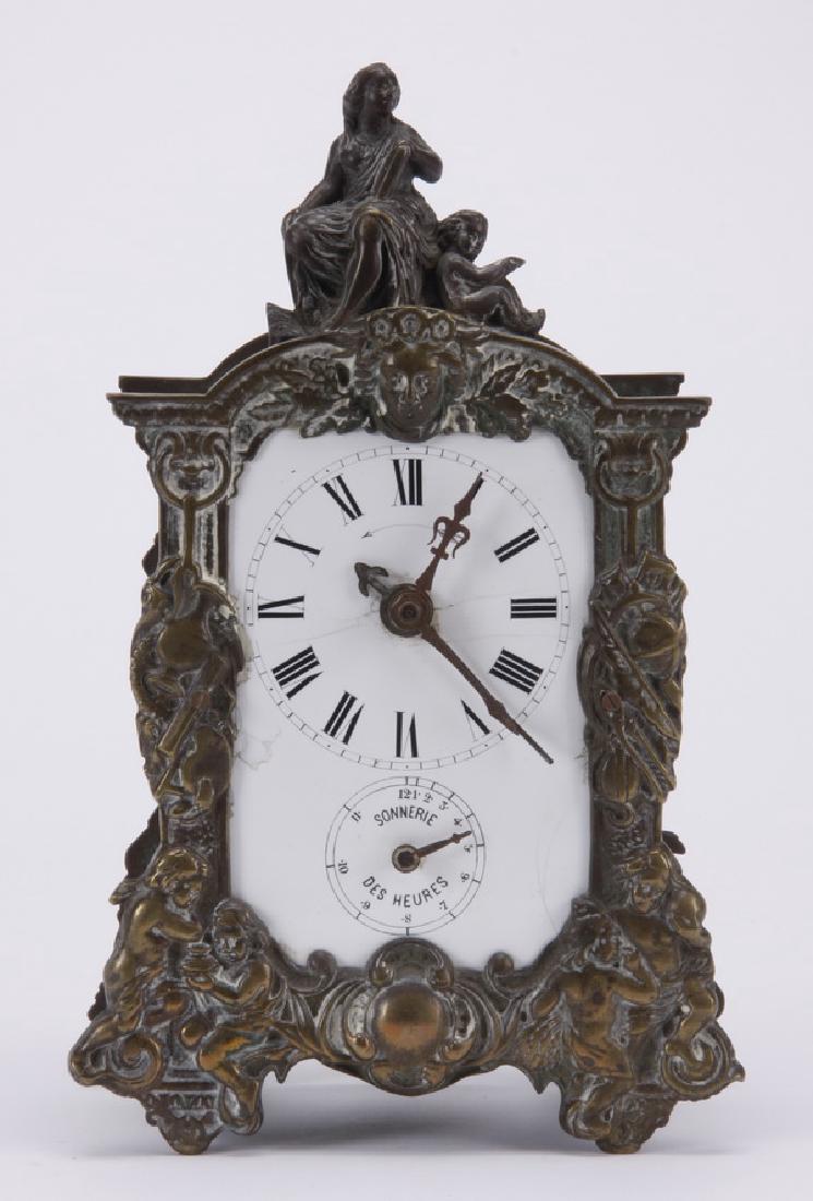 Early 20th c. patinated bronze clock (1 of 2)