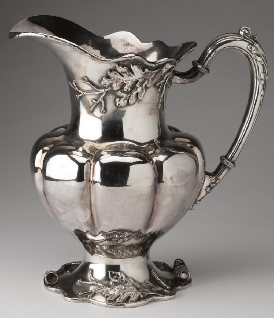 Rogers Smith silverplate acorn & oakleaf pitcher, 9" (1 of 3)