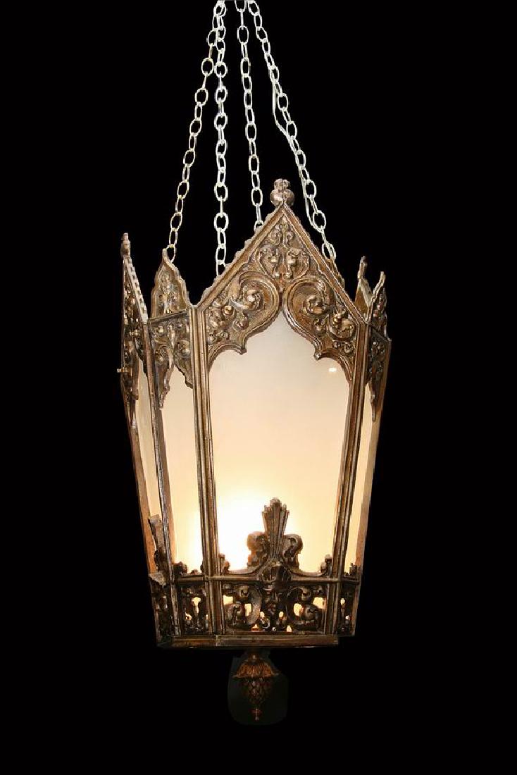 19th c. Gothic Revival bronze lantern (1 of 1)
