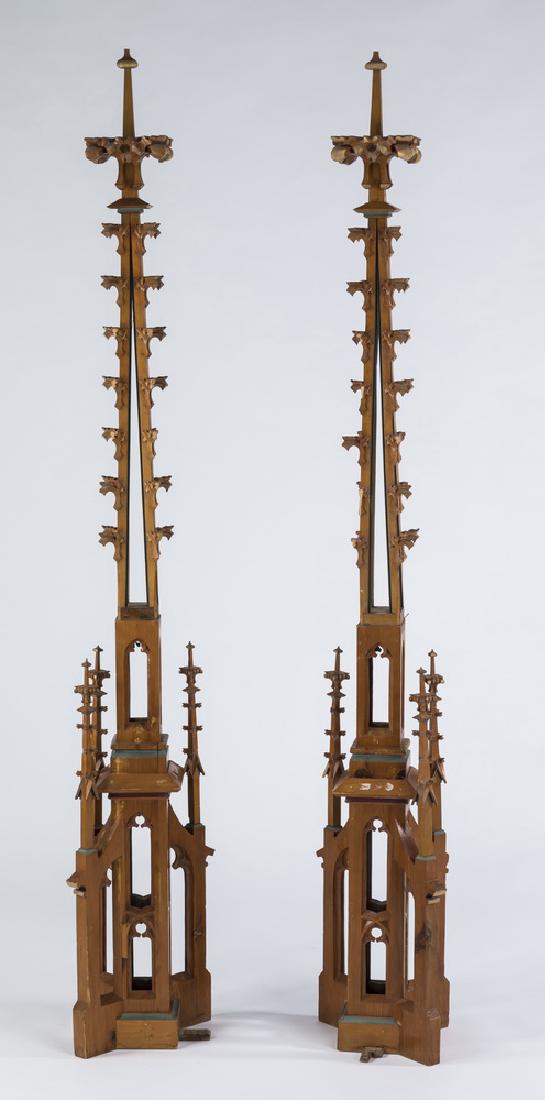 (2) Gothic Revival style architectural spires, 72"h (1 of 4)