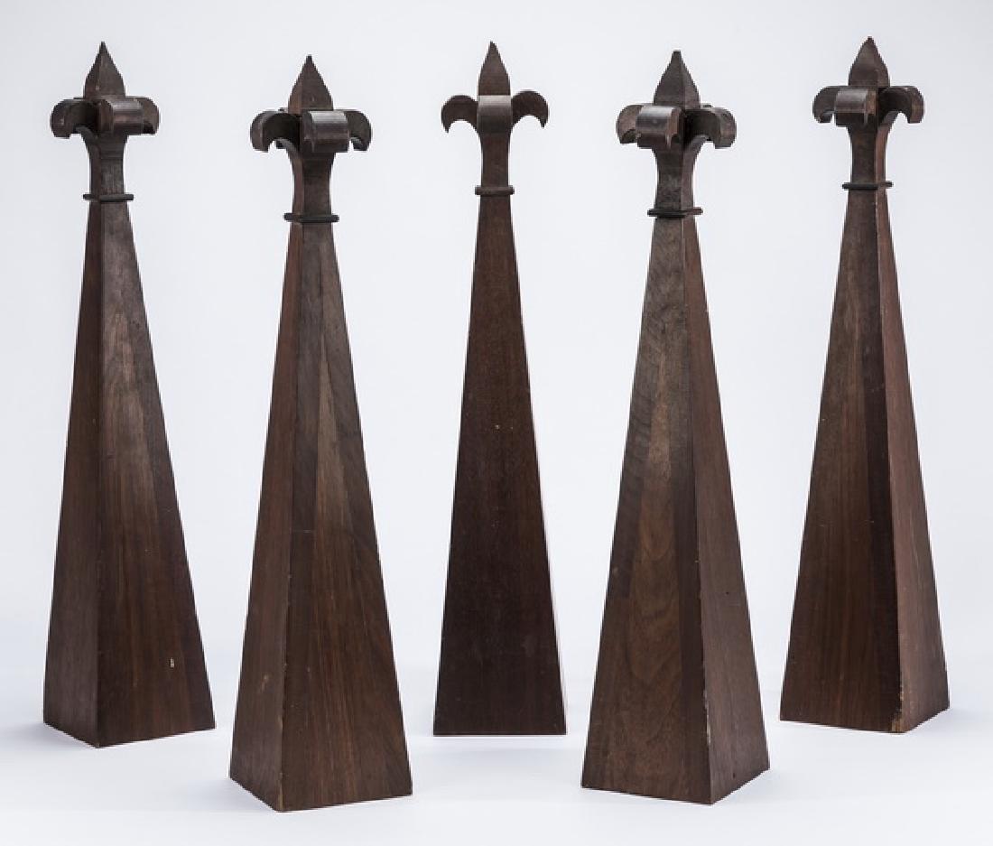(5) 19th c. Gothic style architectural spires, 23"h (1 of 1)