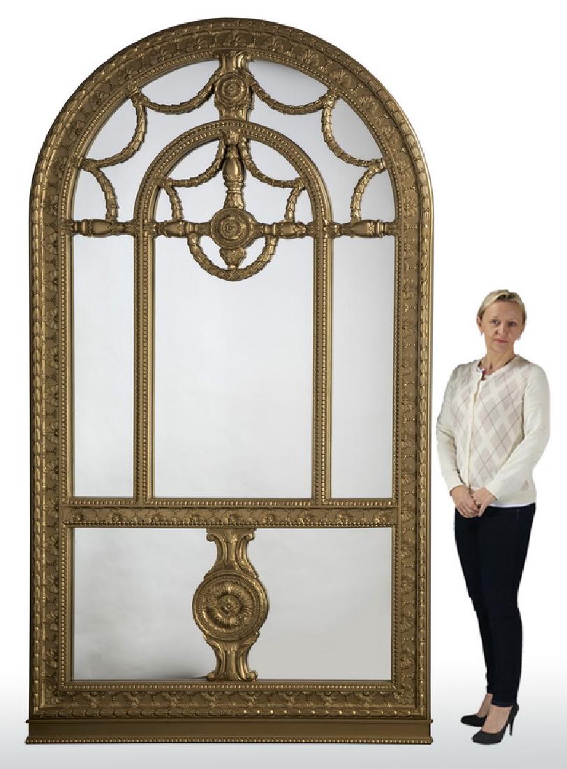Neoclassical style carved and gilt mirror, 106"h (1 of 4)