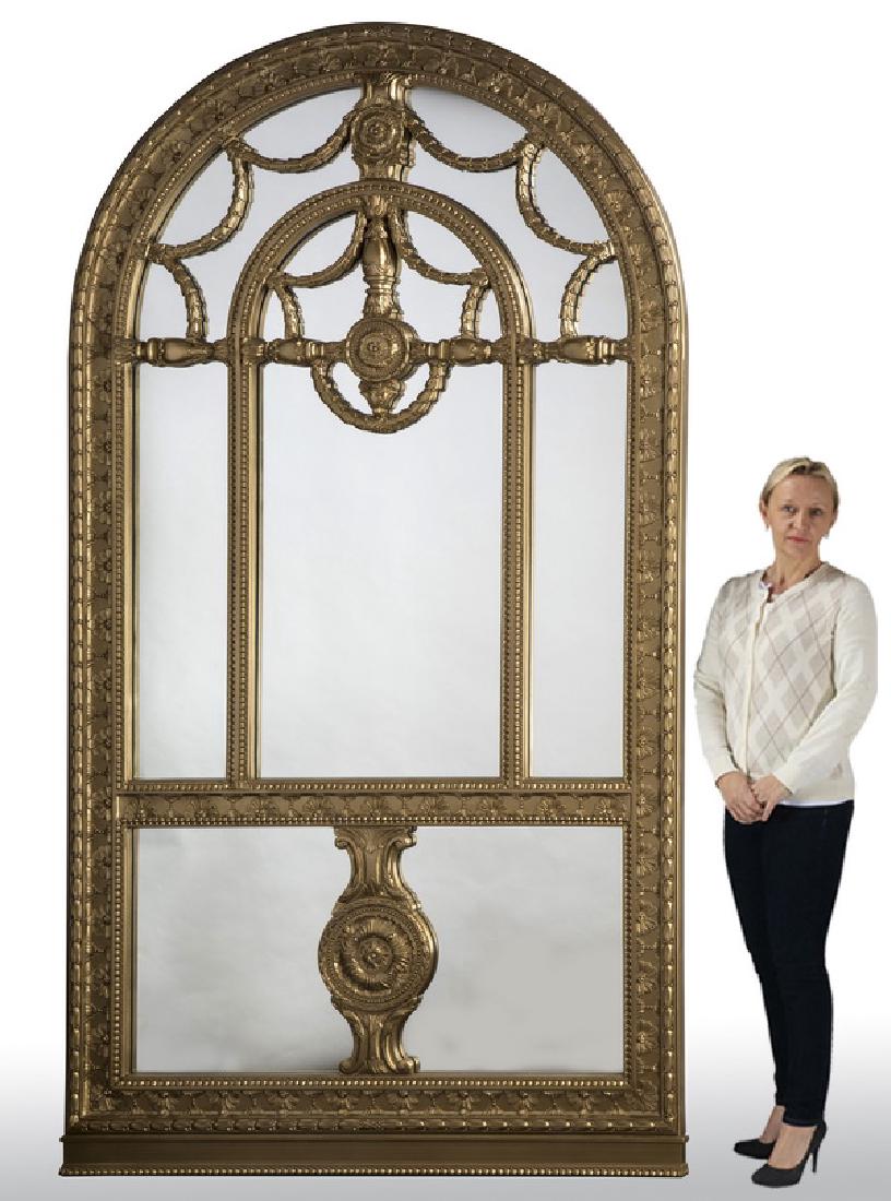 Neoclassical style carved and gilt mirror, 106"h (1 of 4)