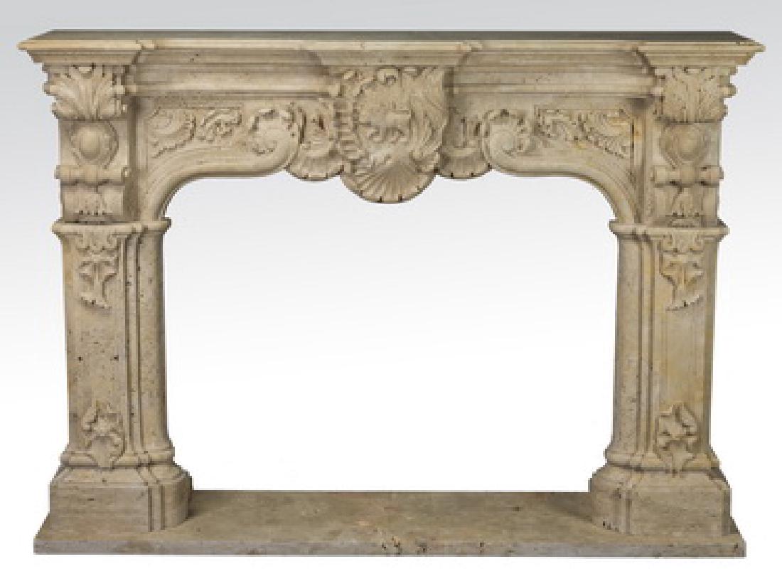 Rococo inspired carved marble fireplace surround (1 of 6)