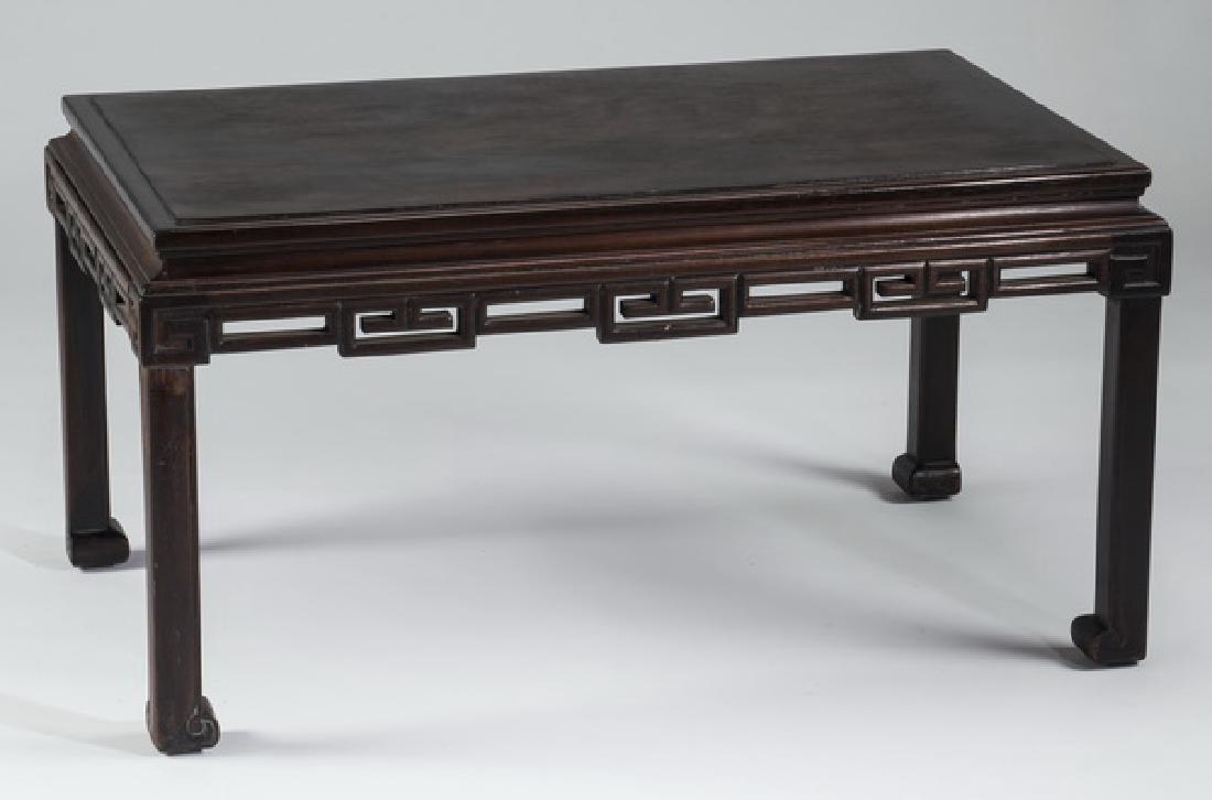 Chinese style ebonized cocktail table, 36"w (1 of 3)