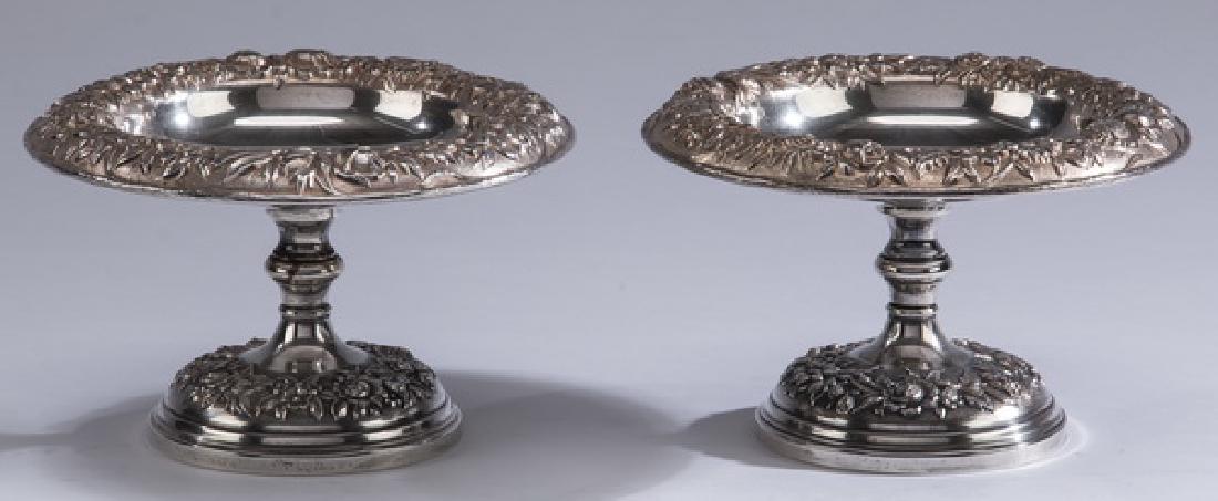 (2) S. Kirk & Son weighted sterling compotes, 8"dia (1 of 2)