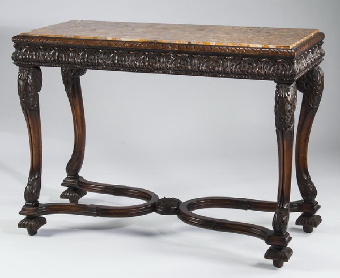 Renaissance Revival style carved walnut console, 44"l (1 of 3)