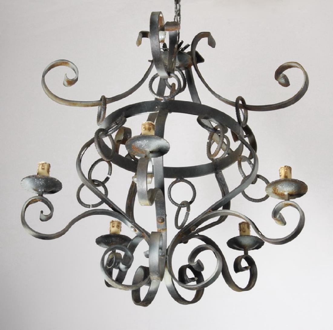 Early 20th c. French wrought iron chandelier (1 of 1)