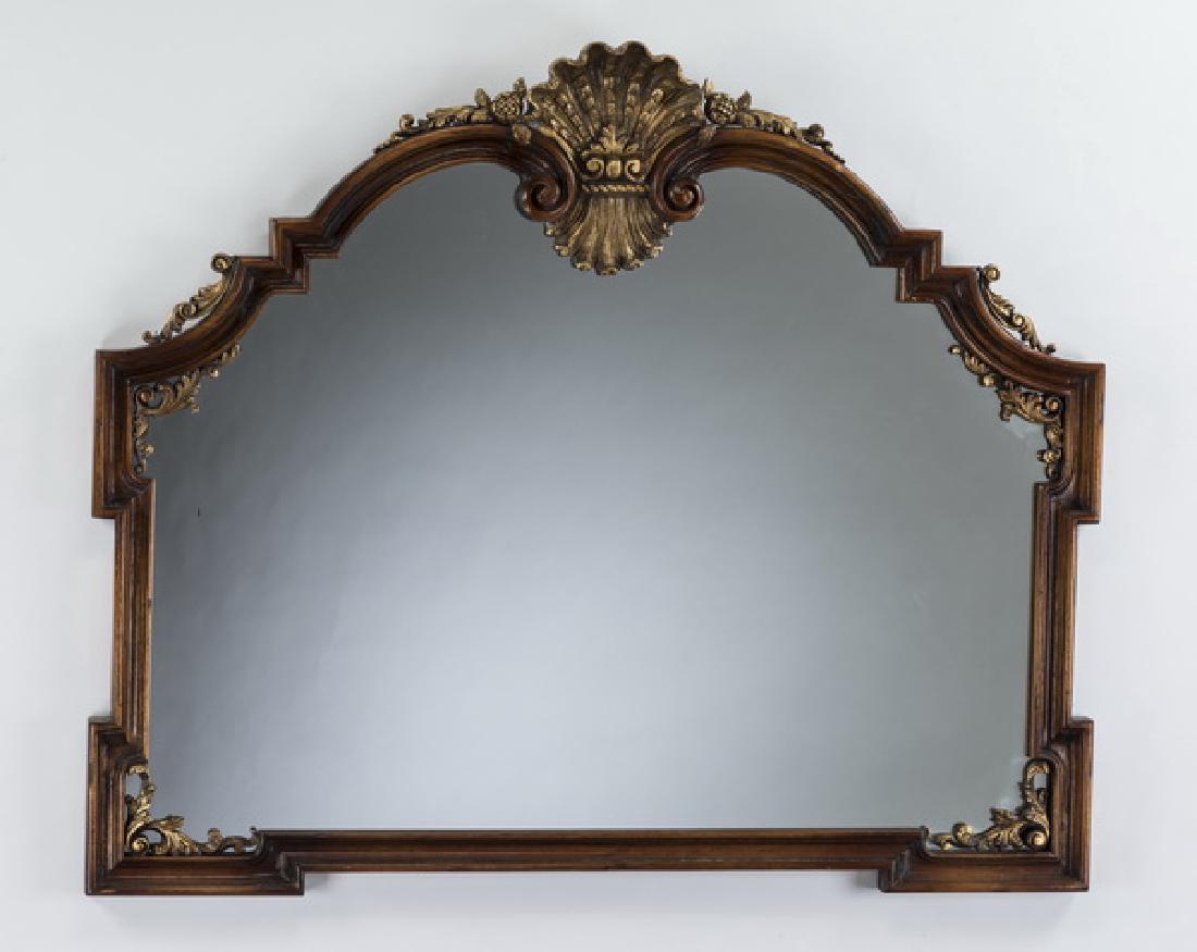 Rococo Revival style parcel gilt mahogany mirror (1 of 4)