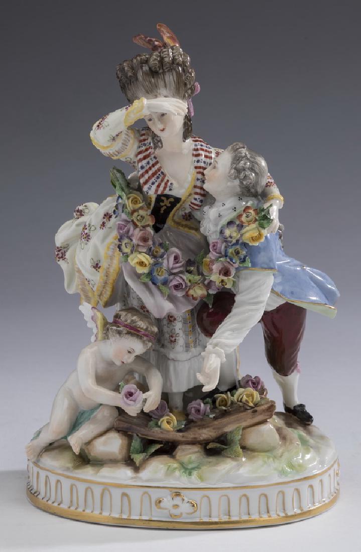 19th c. German porcelain figure of a courting couple (1 of 4)