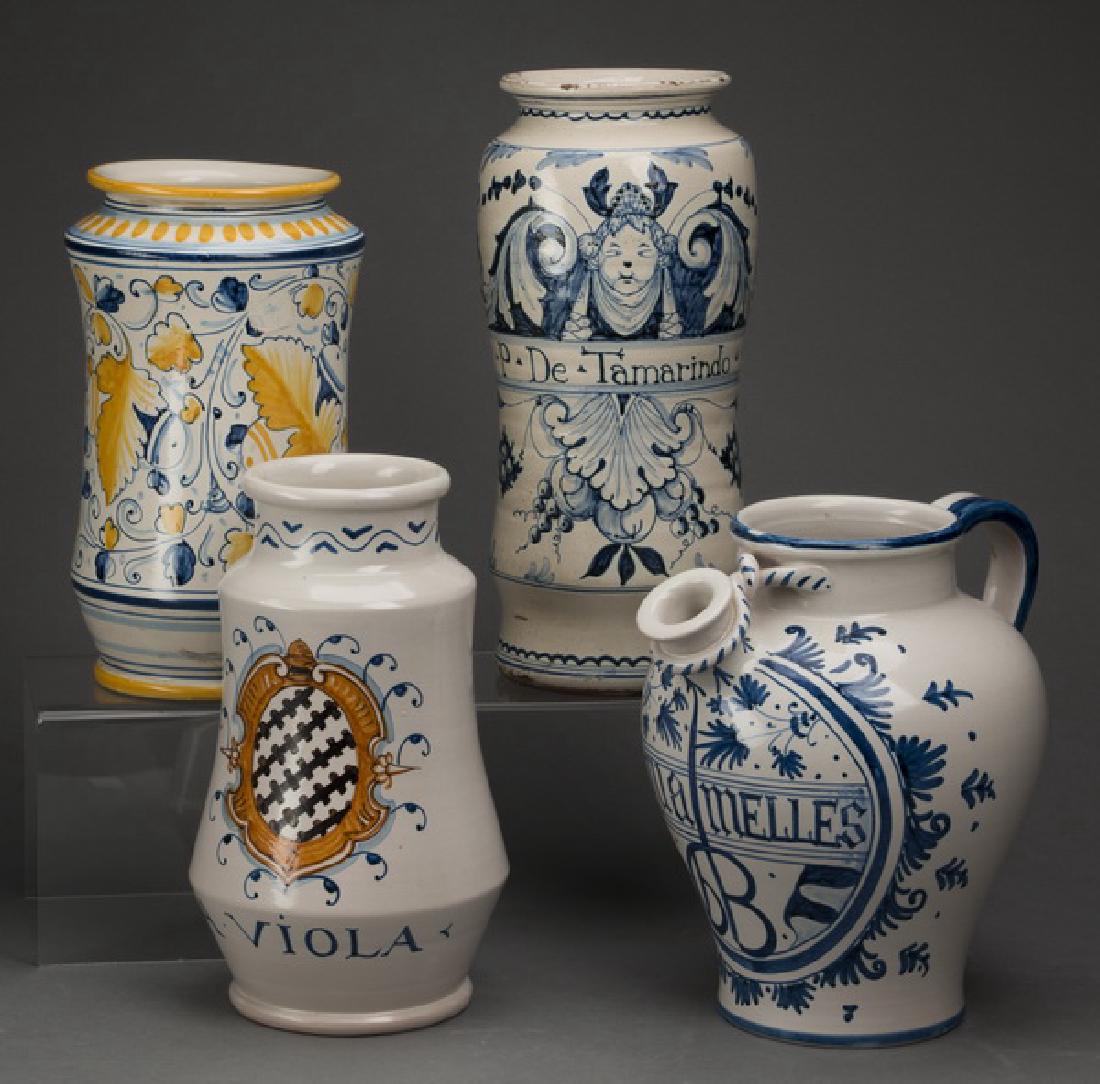 4-Piece grouping of hand decorated French pottery (1 of 2)