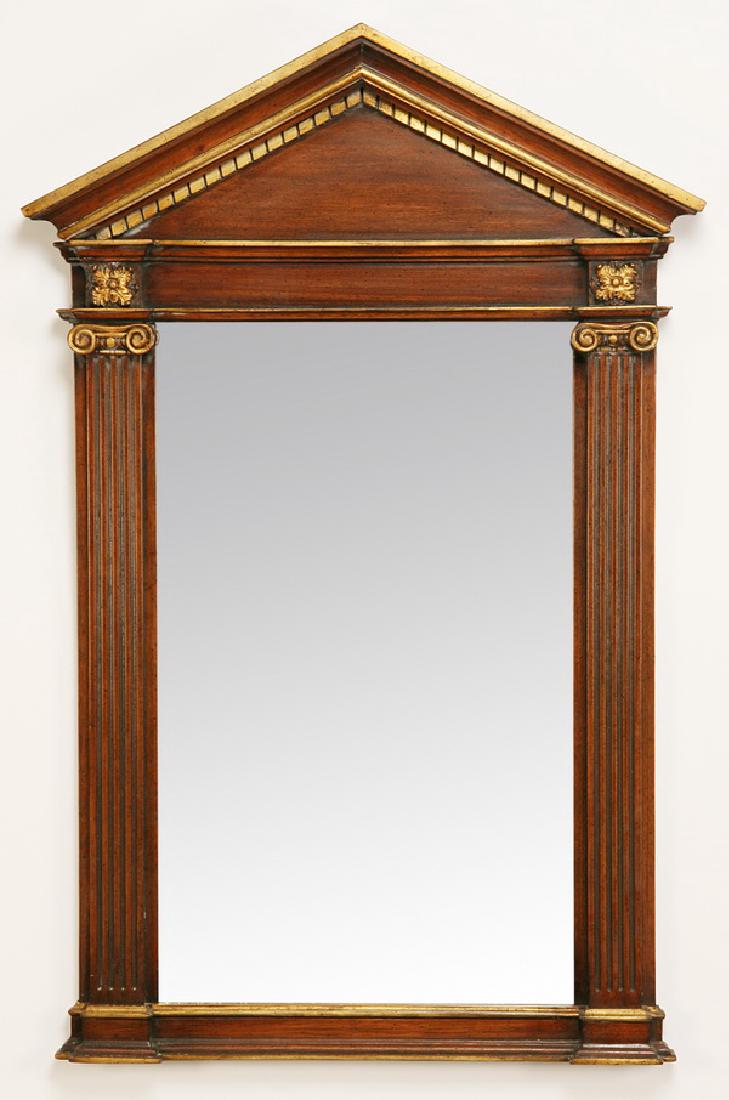 Neoclassical style carved, parcel gilt mirror, 54"h (1 of 1)