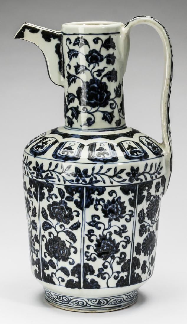 Chinese Ming style ewer, Xuande mark, 14"h (1 of 6)