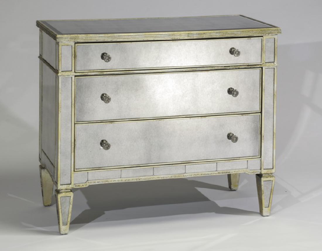 Hollywood Regency style mirrored chest of drawers (1 of 3)