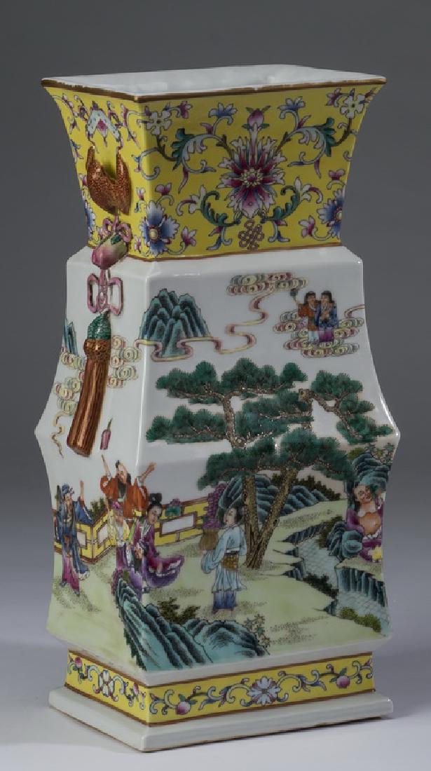 Chinese fanghu vase w/ Immortals, Daoguang mark, 14"h (1 of 6)
