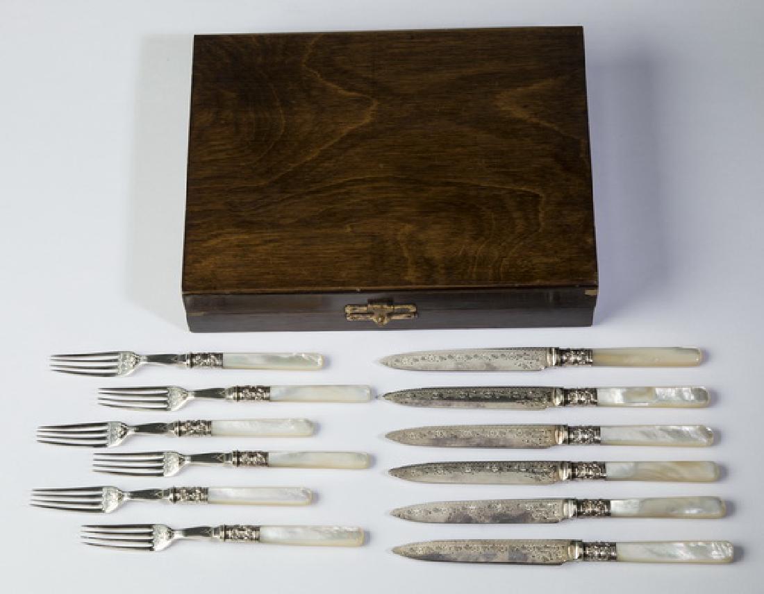 (12) Pc. Allen & Darwin fruit service w/ box, 19th c. (1 of 4)