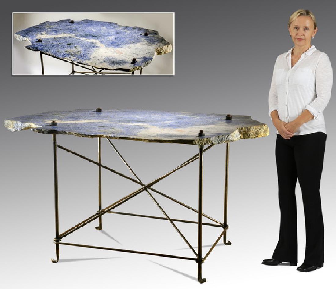 Hand crafted industrial steel, granite table (1 of 6)