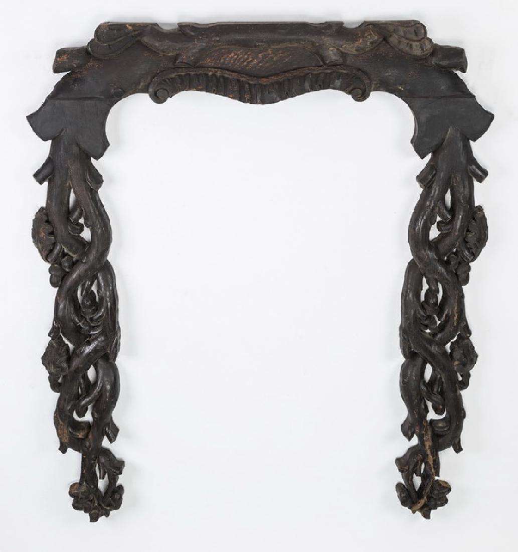 19th c. carved architectural arch with vines & acorns (1 of 2)