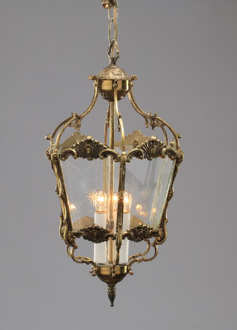 Victorian style brass pendant lantern, 20"h (1 of 1)