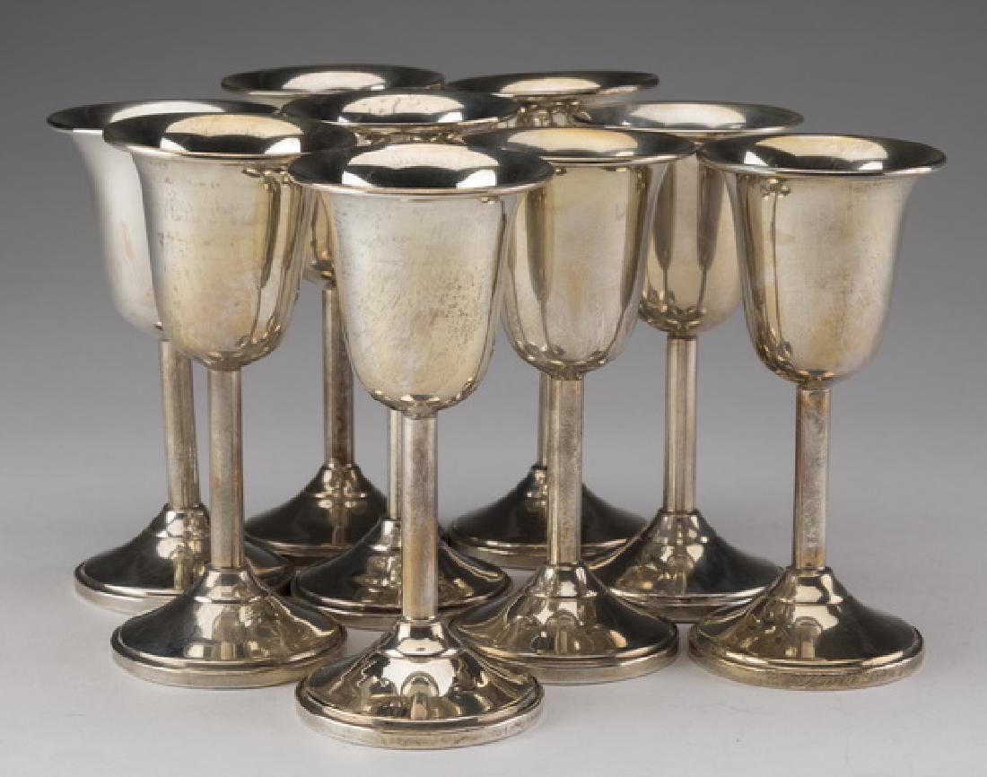 (9) Sterling cordials by M. Fred Hirsch Co, 4"h (1 of 5)