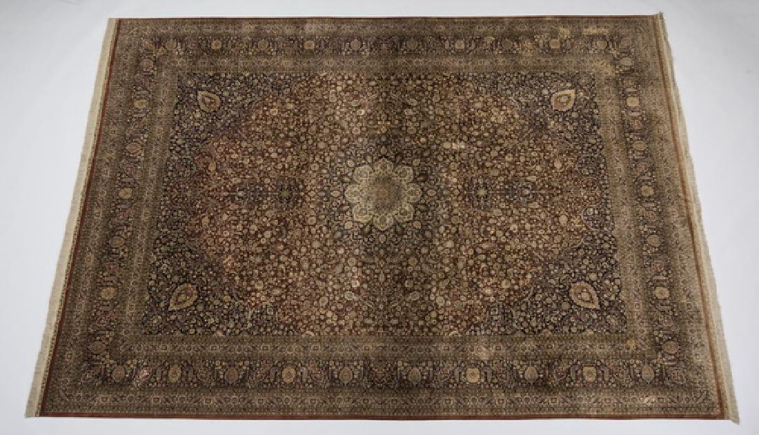 Hand-knotted Sino-Isfahan silk-on-silk rug, 14 x 10 (1 of 4)