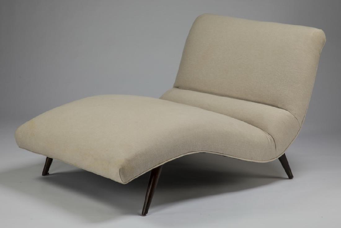 Chaise lounge in the style of Milo Baughman, 53"l (1 of 2)