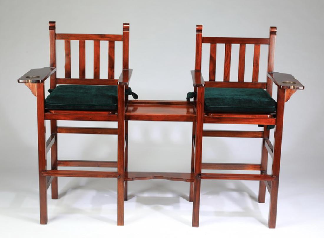 Early 20th c. mahogany pool hall spectator chairs (1 of 3)