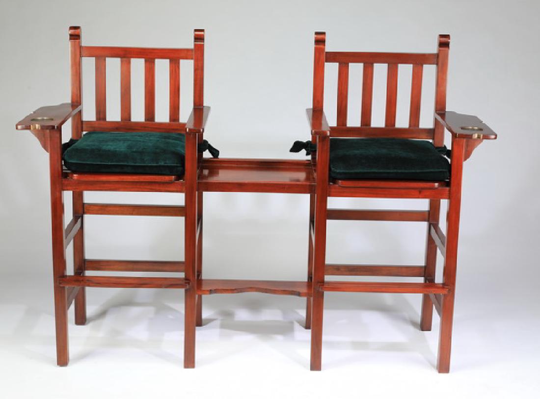 Early 20th c.mahogany pool hall spectator chairs (1 of 3)