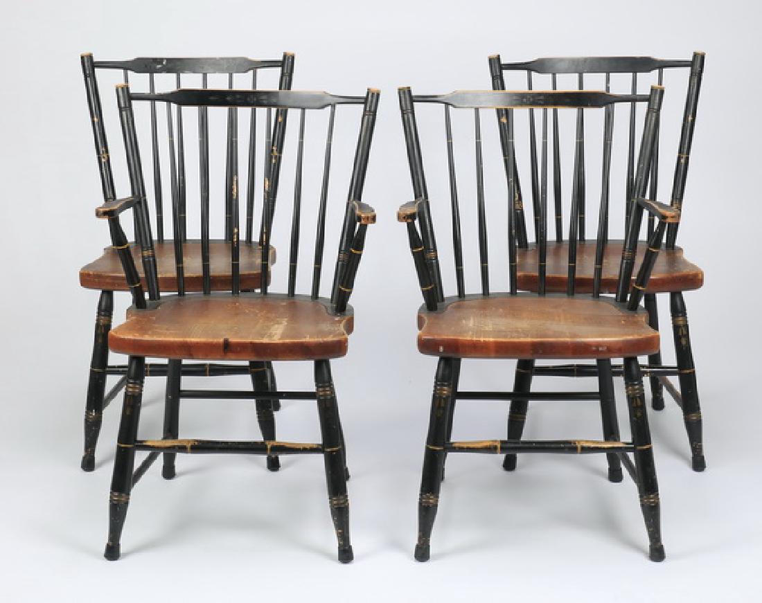 (4) Mid 20th c. Hitchcock chairs, 35"h (1 of 4)
