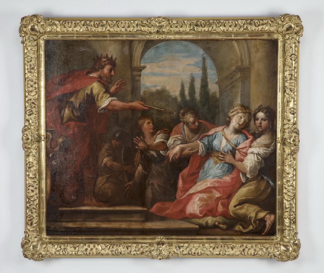 19th c. Italian School O/c of Esther & King Ahasuerus (1 of 4)