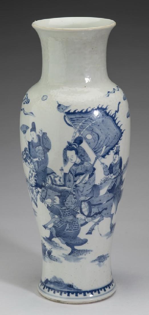 Chinese baluster vase w/ court official and warriors (1 of 5)